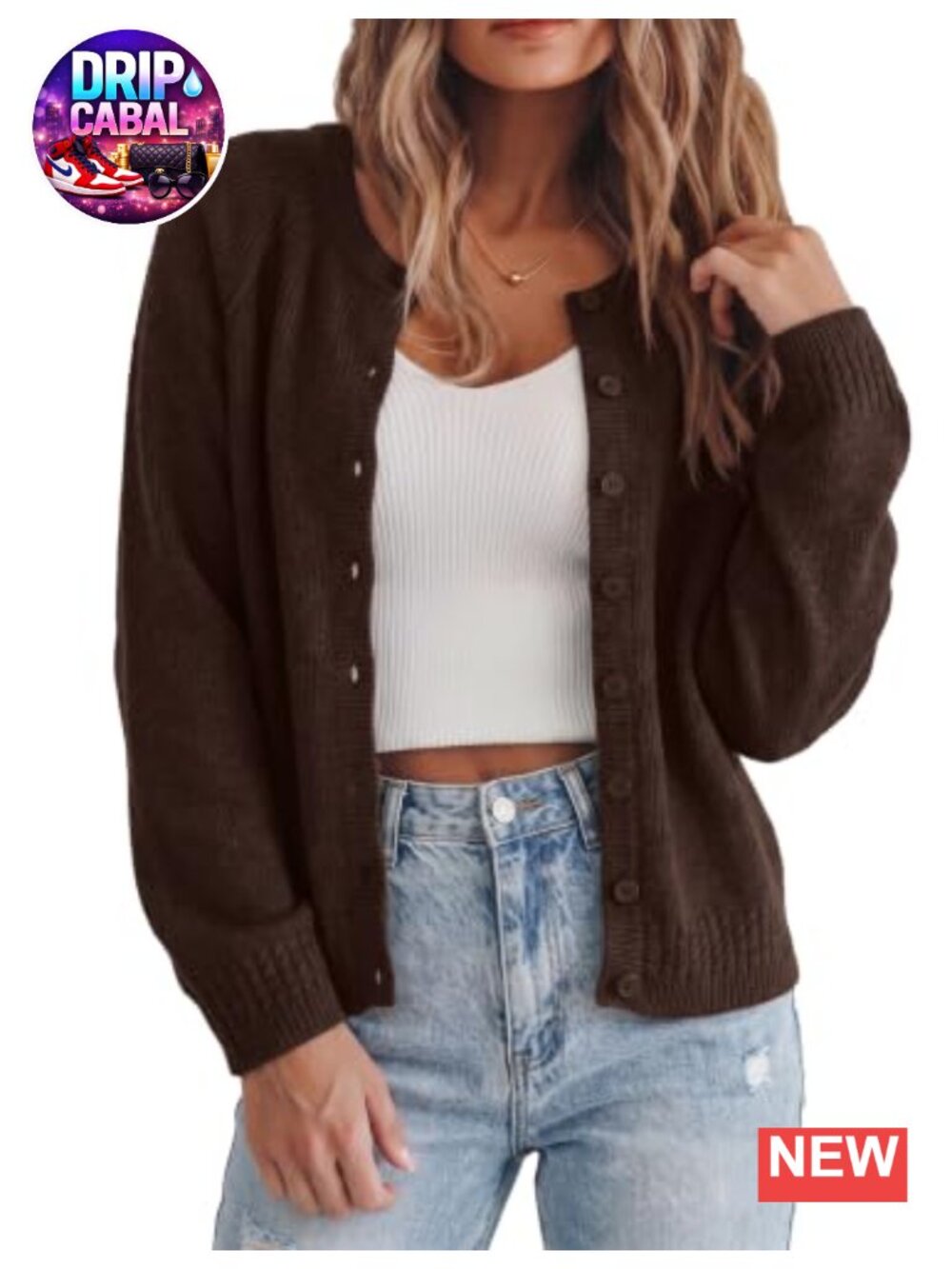 Womens Long Sleeve Button Down Chunky Knit Cardigan Sweater